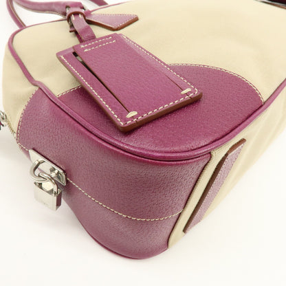 Prada Bowler Canvas with Leather, Purple, Canvas, Shoulder Bag