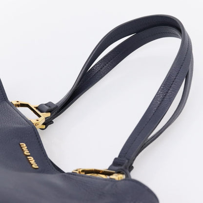Miu Miu Madras Leather, Navy, Leather, Shoulder Bag