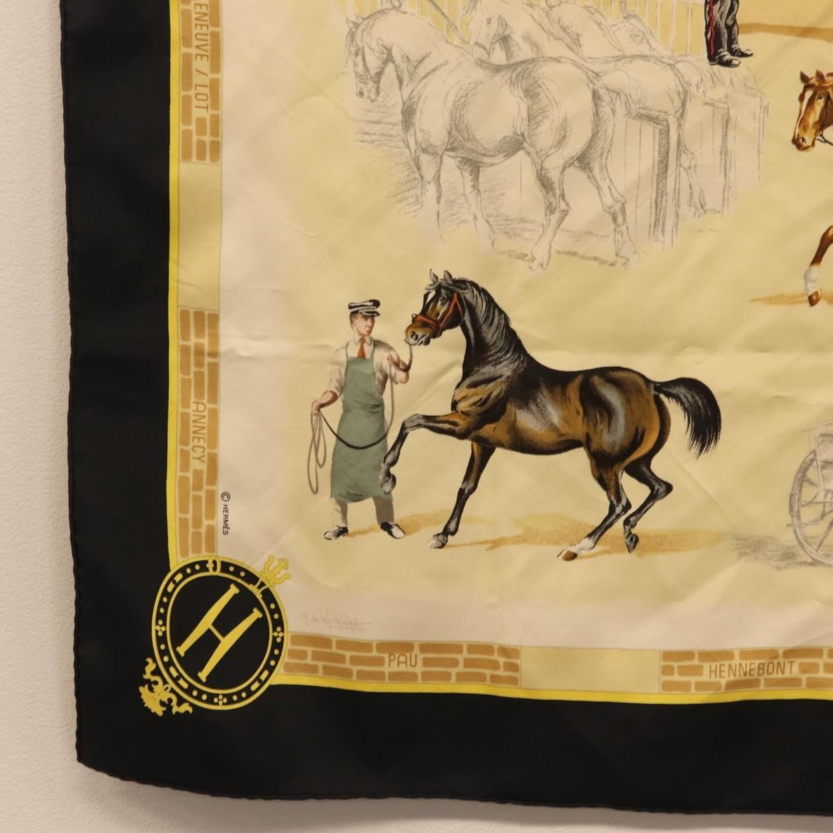 Hermes Carré 90 Silk multicolor, Black, Silk, Scarf
