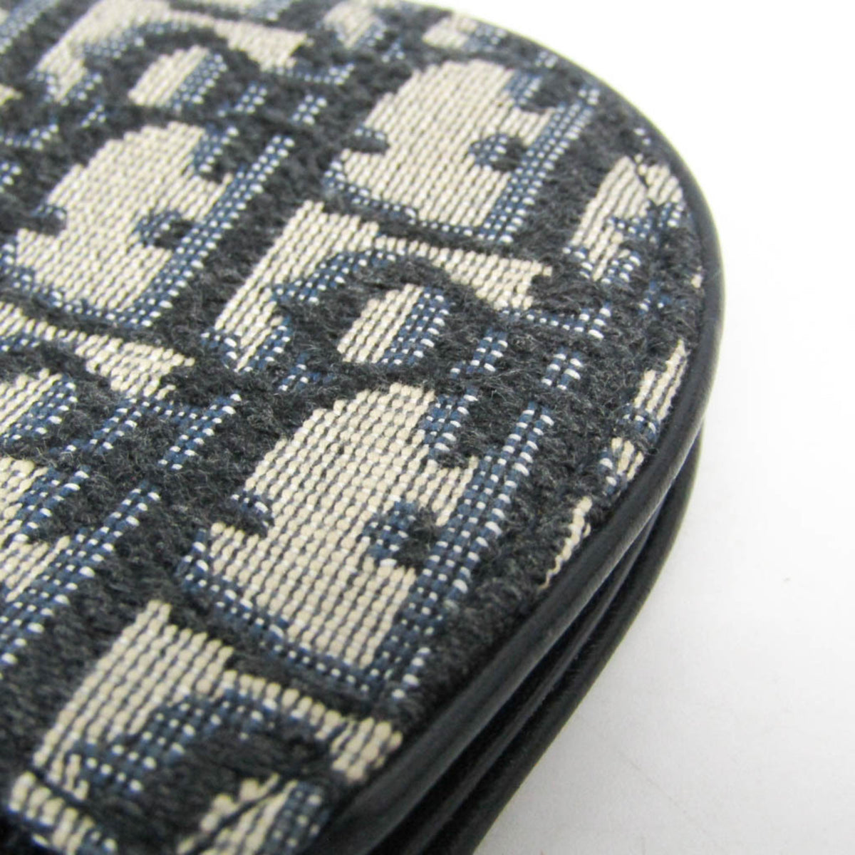 Christian Dior Vintage Saddle Zip Coin Purse Diorissimo Canvas, Navy, Canvas, Clutch
