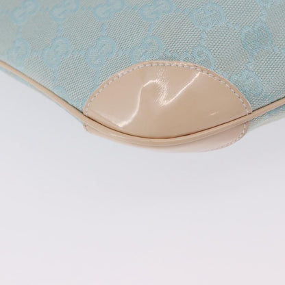 Gucci Vintage Zip Hobo GG Canvas and Patent, Blue, Canvas, Shoulder Bag