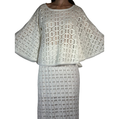 Pinko Open Knit White Top