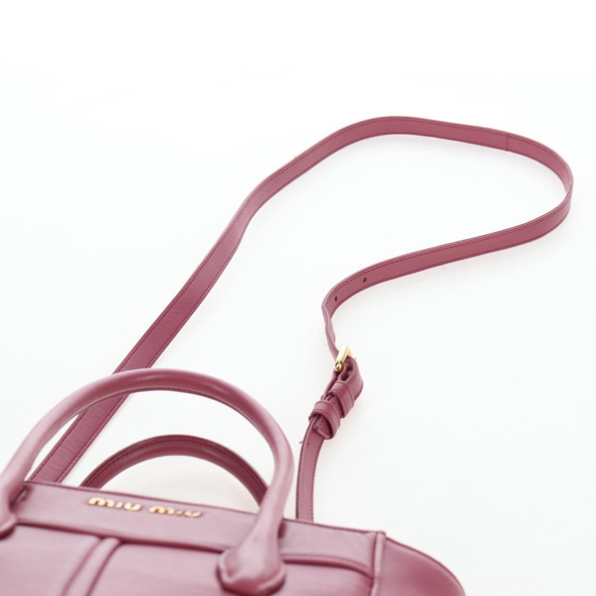 Miu Miu Beau Top Handle Leather, Pink, Leather, Handbag
