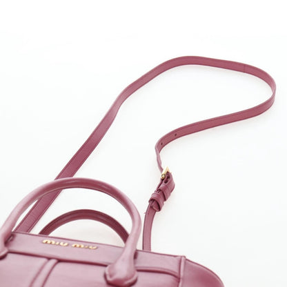 Miu Miu Beau Top Handle Leather, Pink, Leather, Handbag