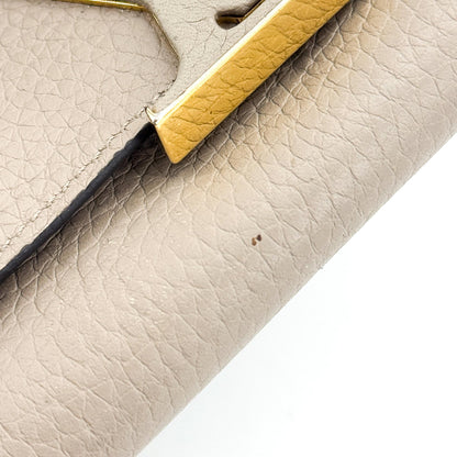Louis Vuitton Louise Clutch Leather, Beige, Leather, Clutch