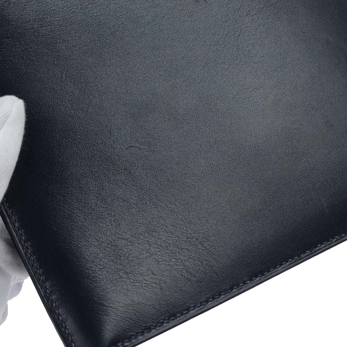 Hermes Jet Clutch Box Calf, Navy, Leather, Clutch