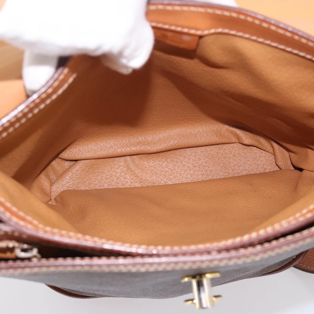 Celine Macadam Leather, Brown, Canvas, Shoulder Bag