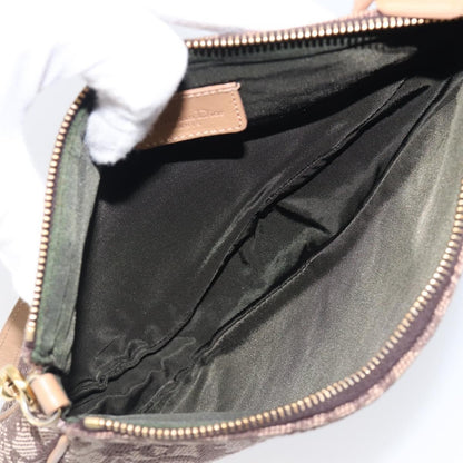 Christian Dior Vintage Saddle Bag Canvas, Brown, Canvas, Clutch