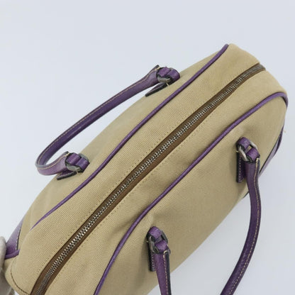 Prada Bowler Canvas with Leather, Beige, Canvas, Shoulder Bag