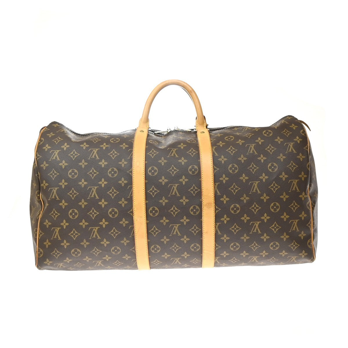 Louis Vuitton Keepall Monogram Canvas, Brown, Leather, Travel Bag