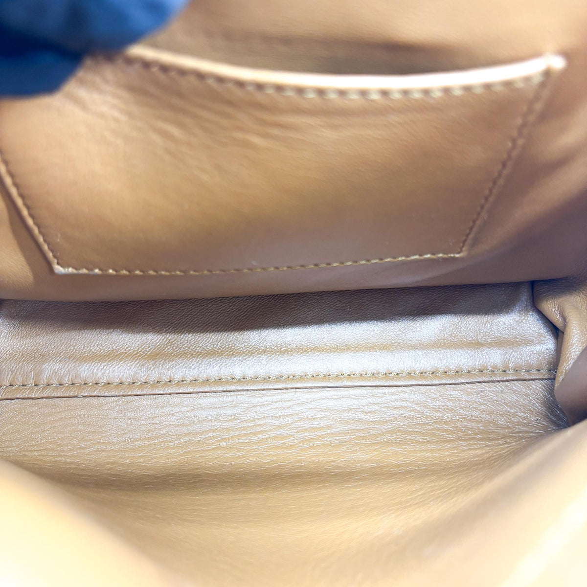 Fendi Peekaboo Whipstitch Leather, Brown, Leather, Handbag