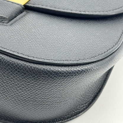 Celine Trotteur Calfskin, Black, Leather, Crossbody Bag