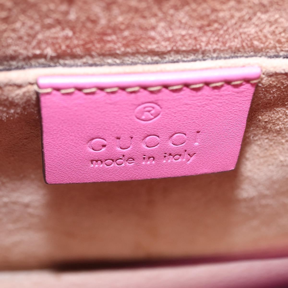 Gucci Sylvie Chain Leather, Pink, Leather, Shoulder Bag