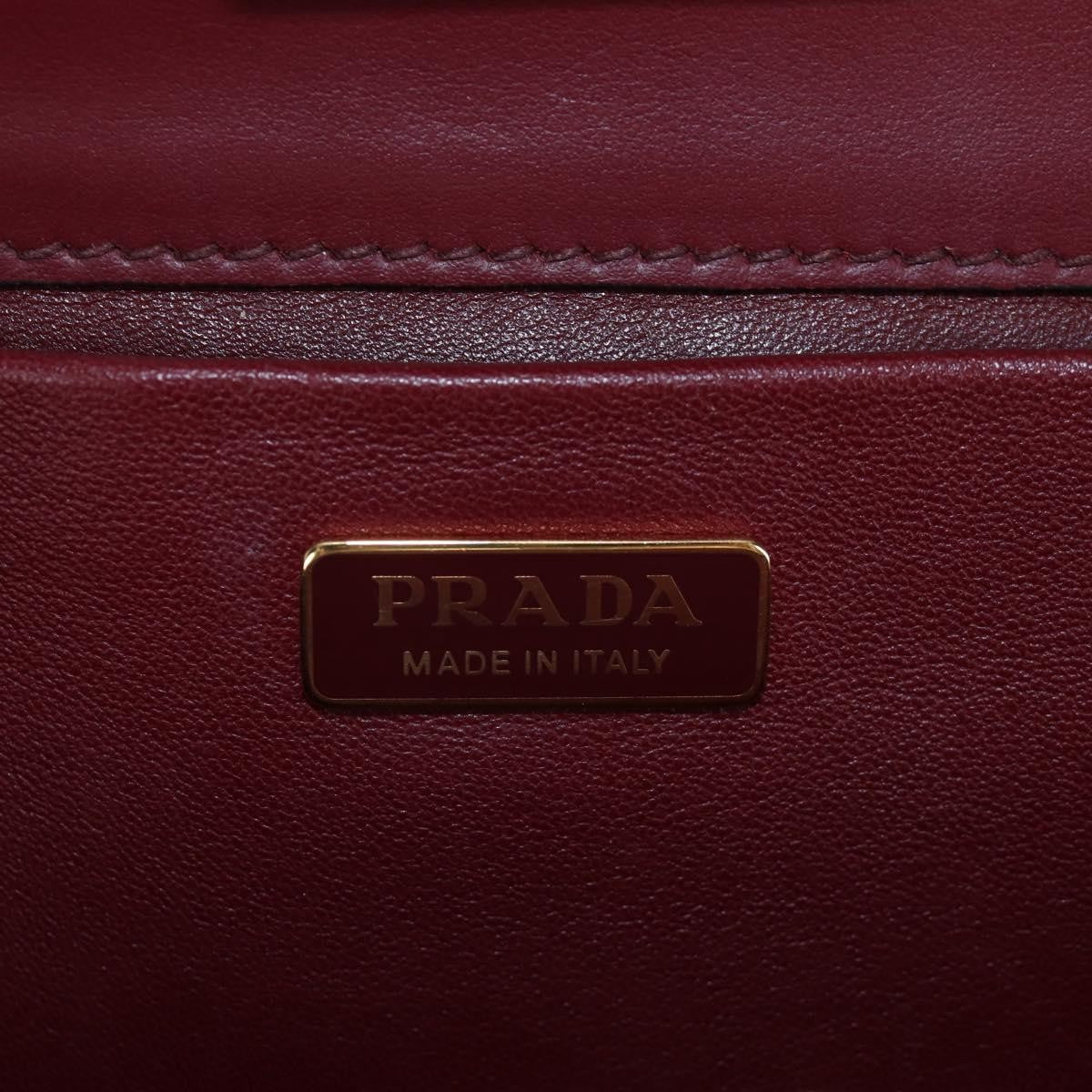 Prada Idol Studded Fringe Saffiano Leather, Burgundy, Leather, Shoulder Bag