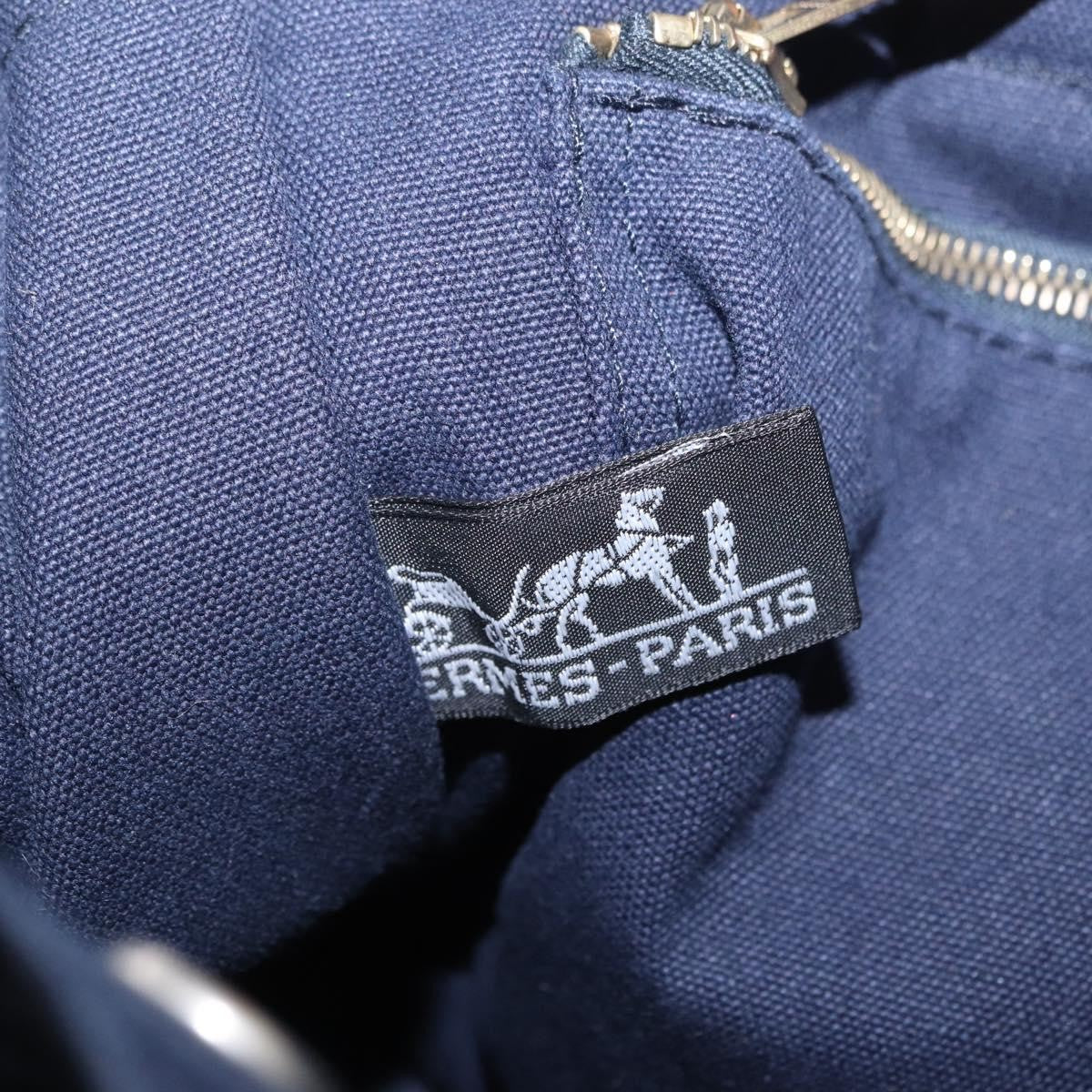Hermes Fourre Tout Toile, Navy, Canvas, Tote Bag