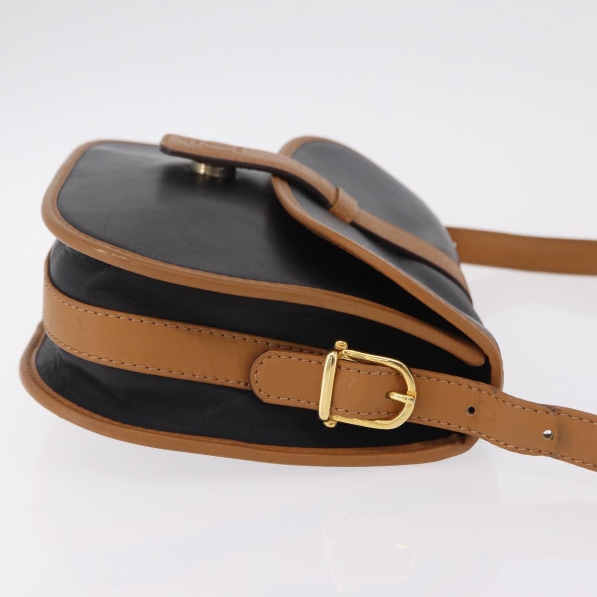 Celine Shoulder Leather, Black, Leather, Shoulder Bag