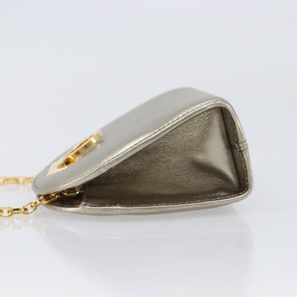 Salvatore Ferragamo Gancini Chain Leather, Gold, Leather, Shoulder Bag