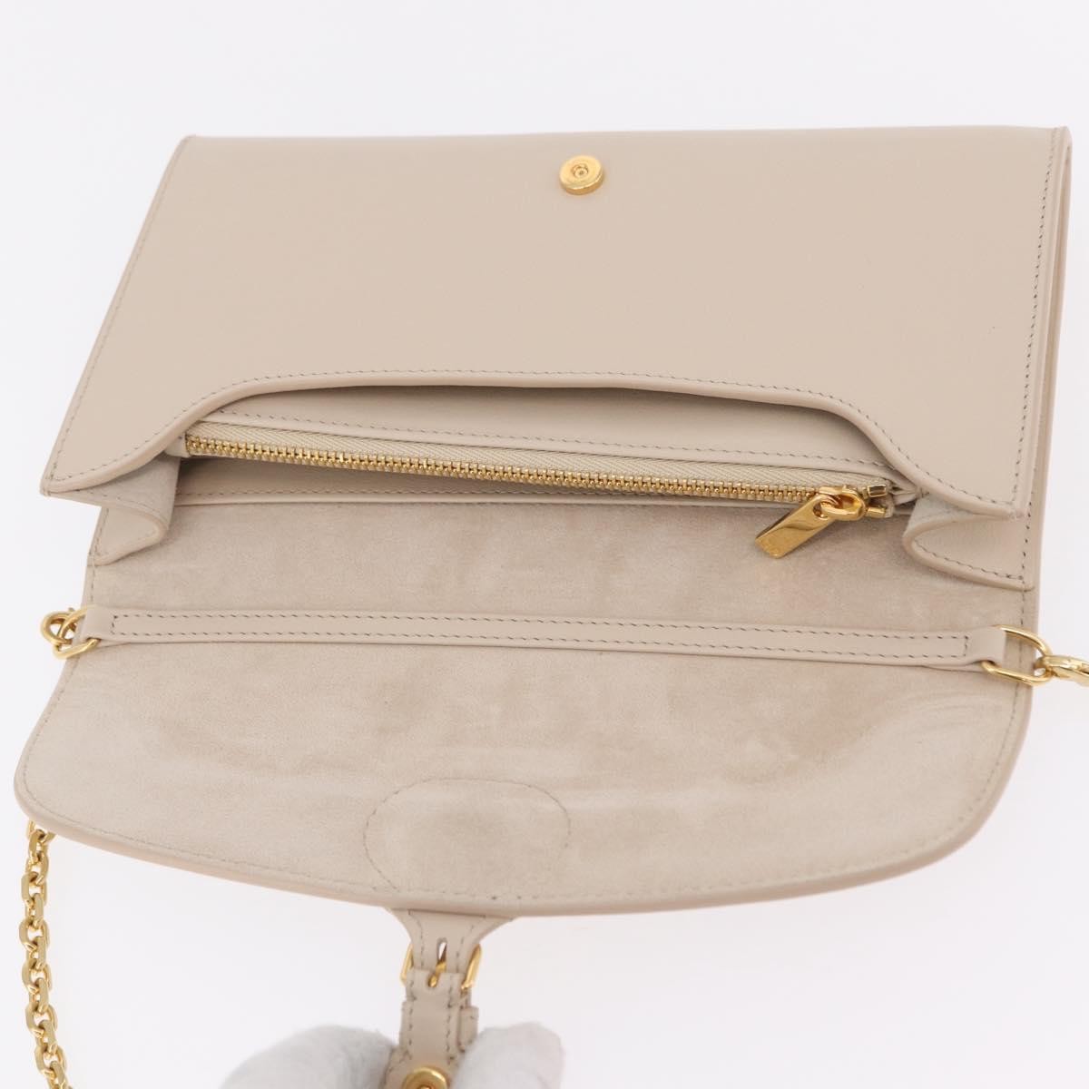 Christian Dior Bobby Flap Leather, Beige, Leather, Shoulder Bag