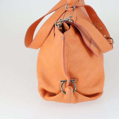 Salvatore Ferragamo Sofia Satchel Grainy Leather, Orange, Leather, Handbag