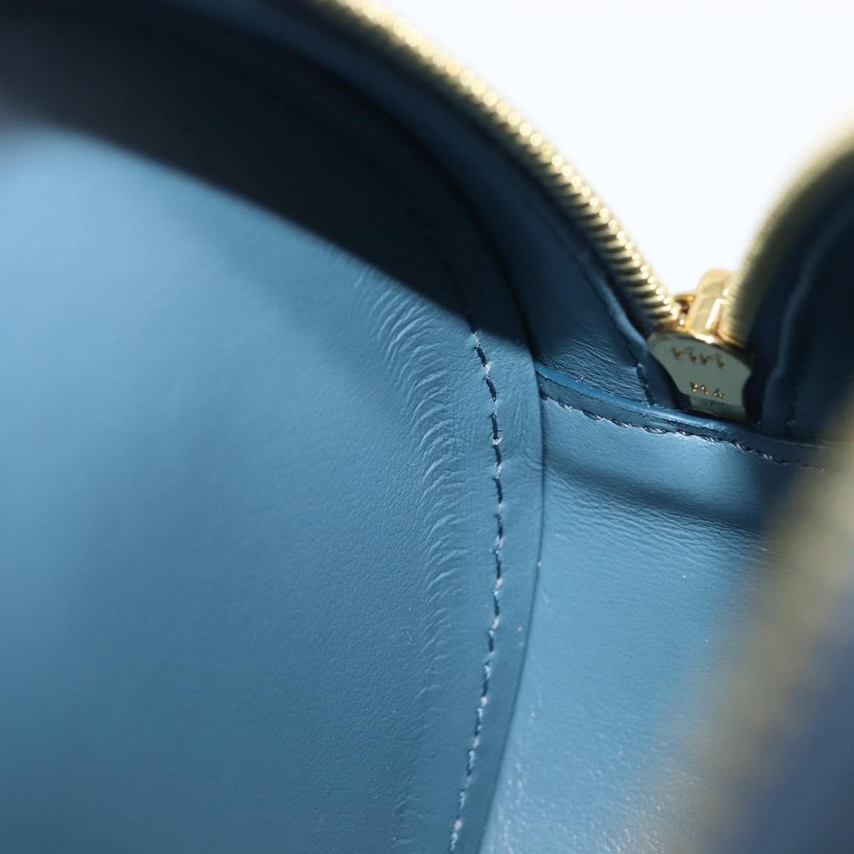 Celine Triomphe Oval Leather, Blue, Leather, Crossbody Bag