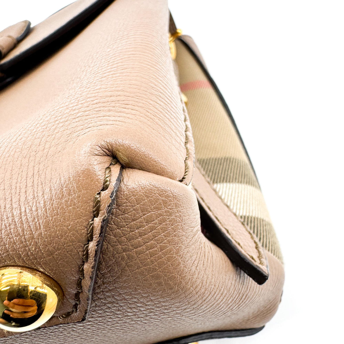 Burberry Camberley Top Handle Leather, Brown, Leather, Handbag