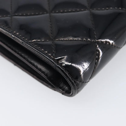 Chanel Brilliant CC French Quilted Patent, Black, Patent Leather, Wallet