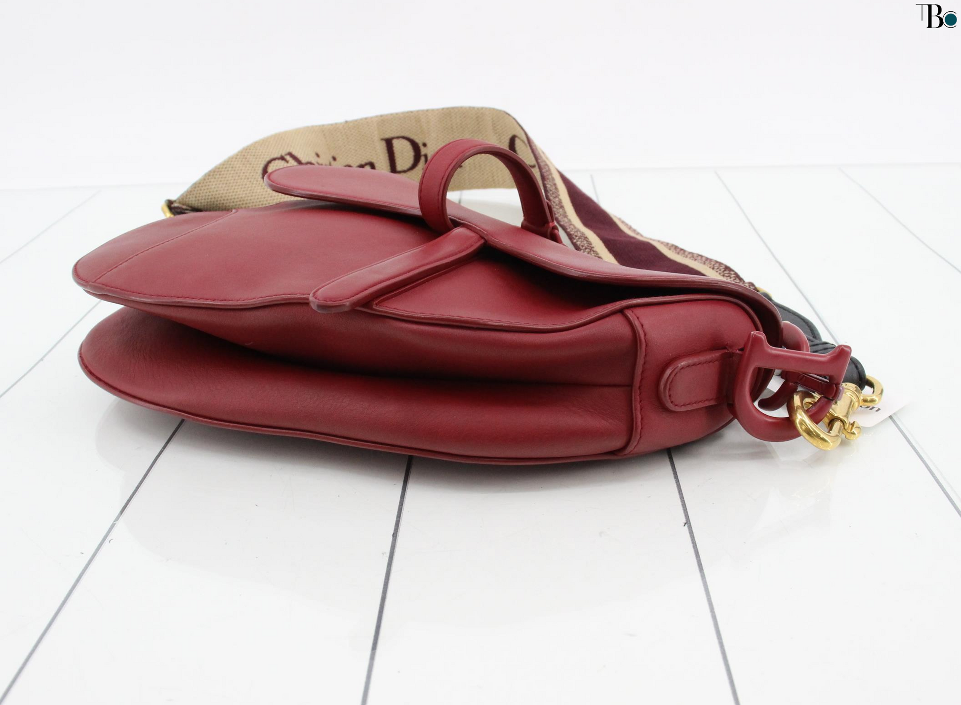 Christian Dior Saddle Crossbody Bag Leather, RED, LEATHER, Crossbody bag