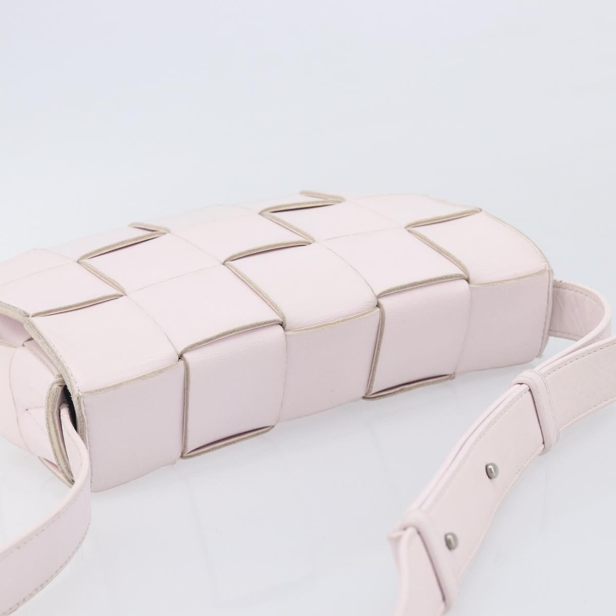 Bottega Veneta Cassette Maxi Intrecciato Leather, Pink, Leather, Crossbody Bag