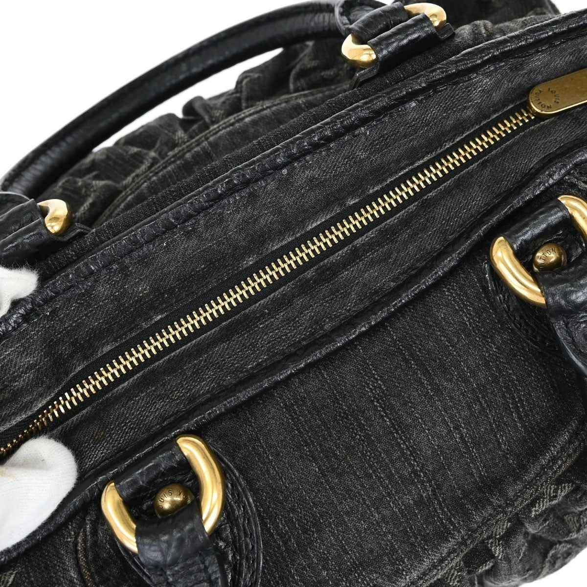 Louis Vuitton Neo Cabby Monogram Denim, Black, Denim, Handbag