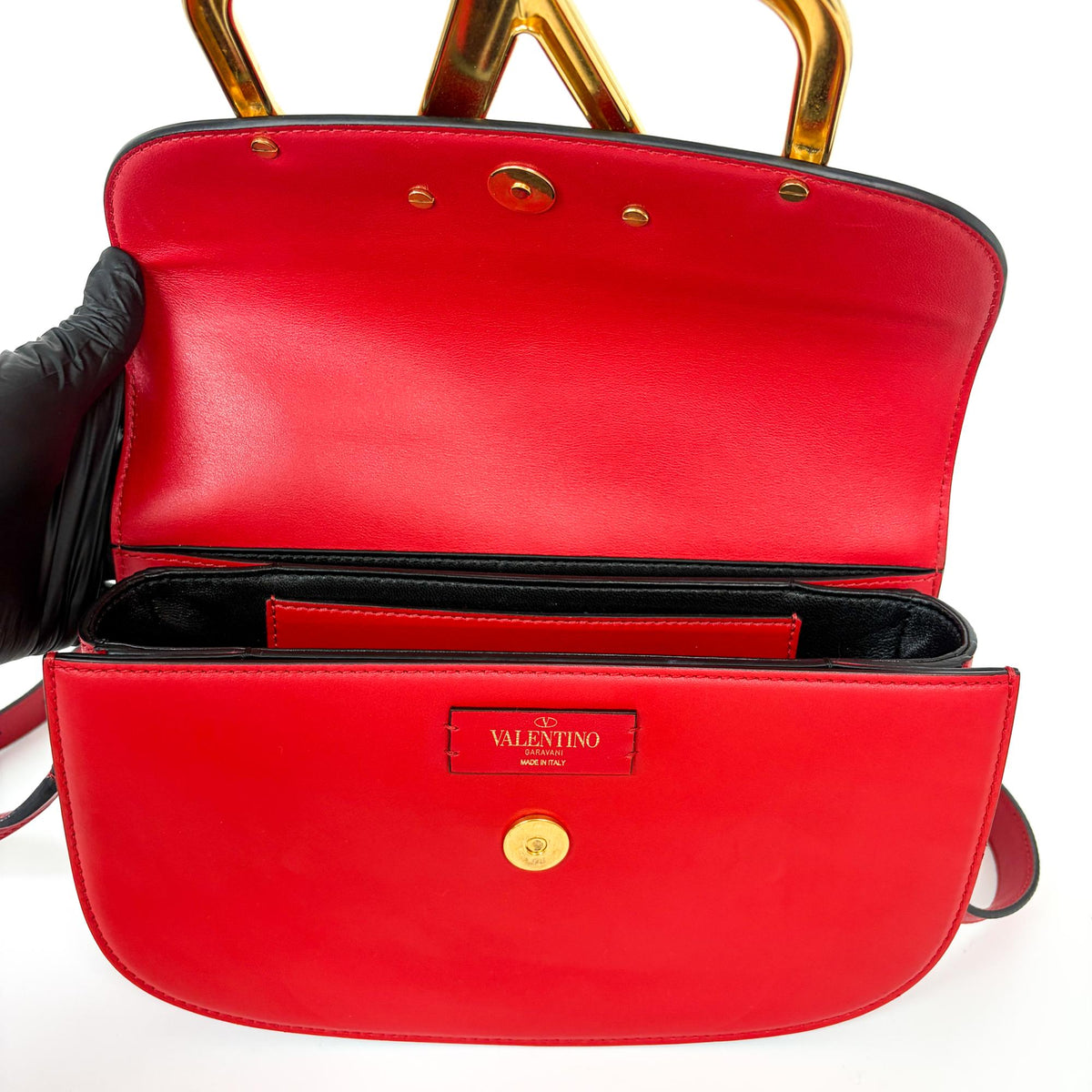 Valentino Garavani Supervee Leather, Red, Leather, Crossbody Bag