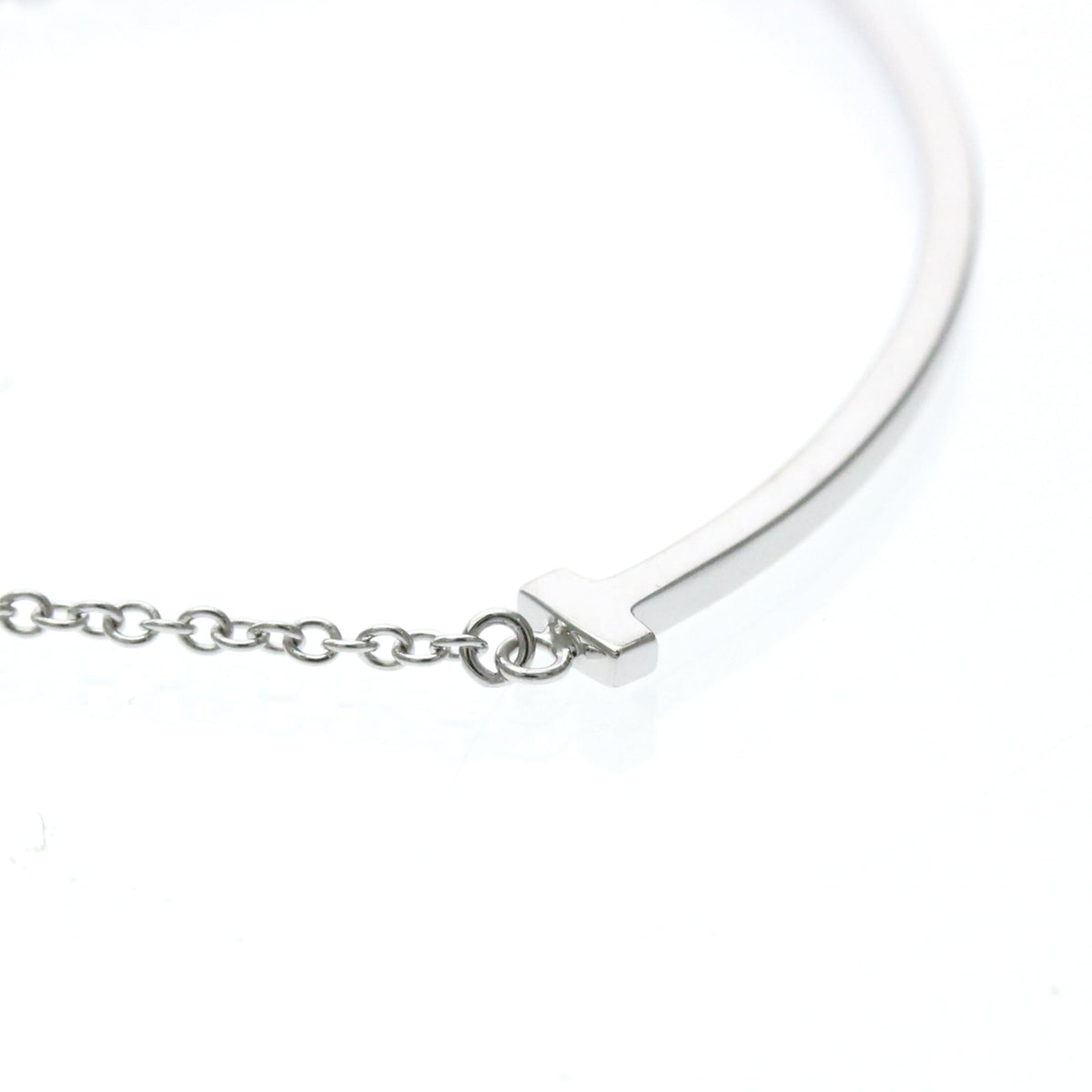 Tiffany & Co. T Smile Pendant 18K White Gold, Silver, White Gold, Necklace