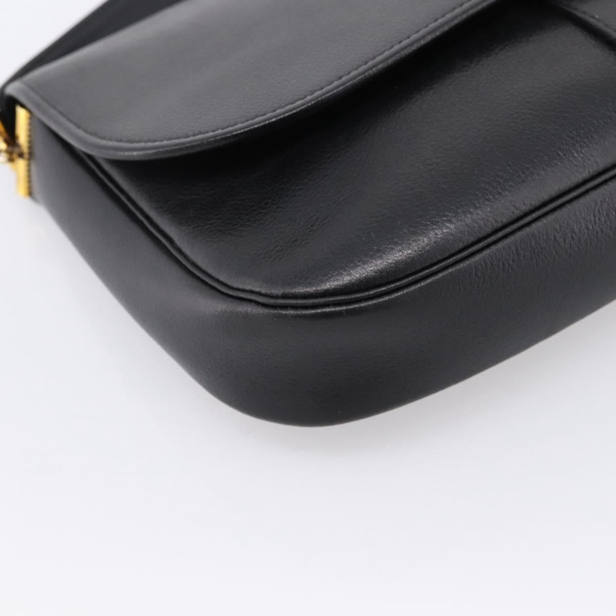 Christian Dior Shoulder Leather, Black, Leather, Shoulder Bag
