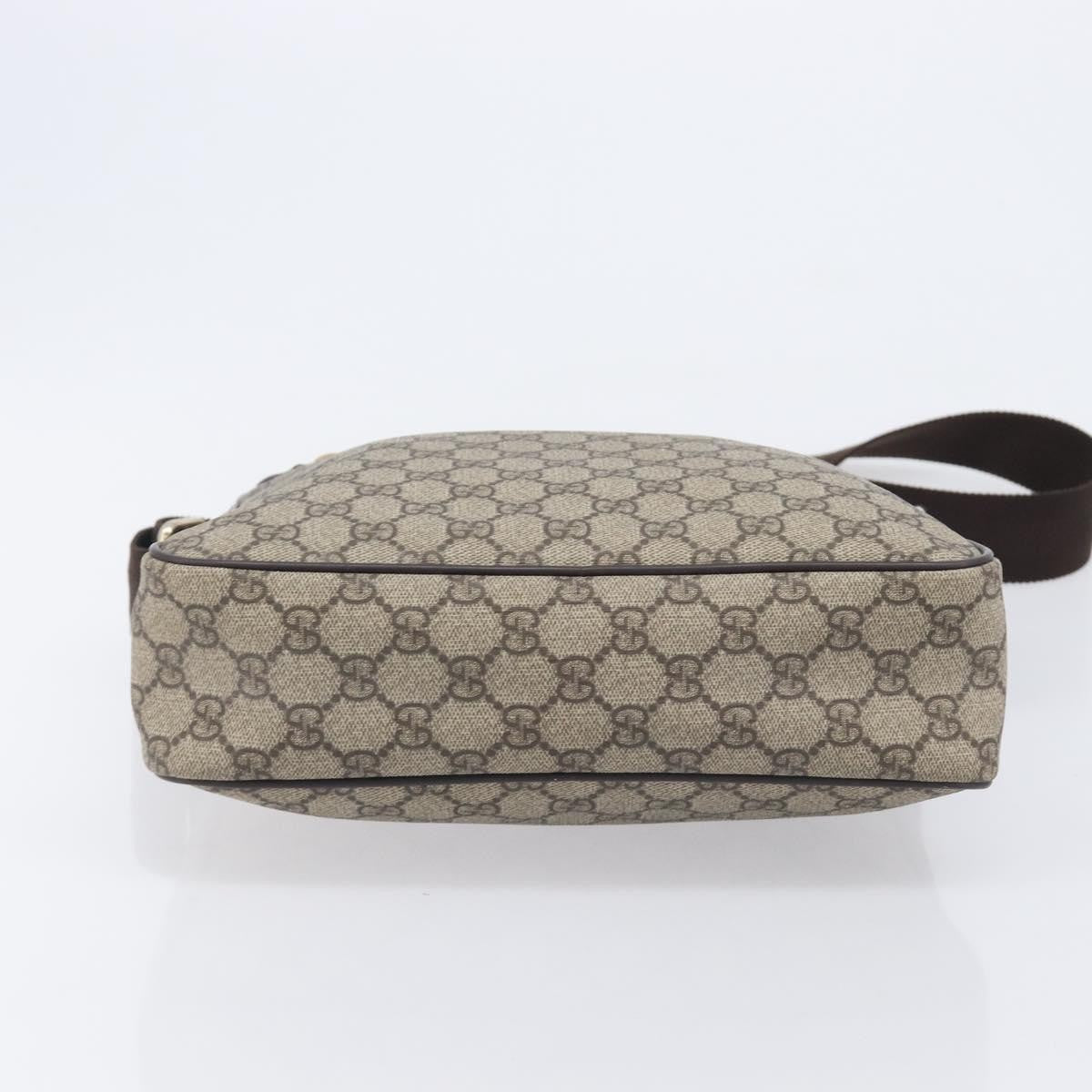 Gucci Front Zip Messenger GG Coated Canvas, Beige, Canvas, Crossbody Bag
