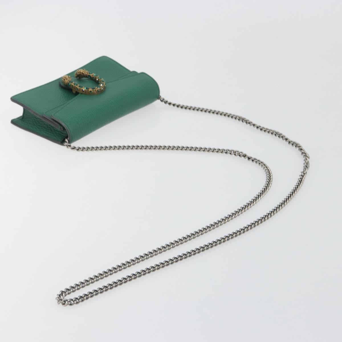 Gucci Dionysus Leather, Green, Leather, Shoulder Bag
