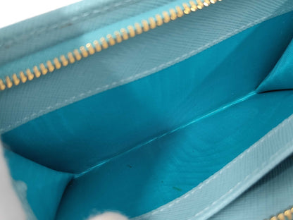 Prada Saffiano bifold Leather, Blue, Leather, Wallet