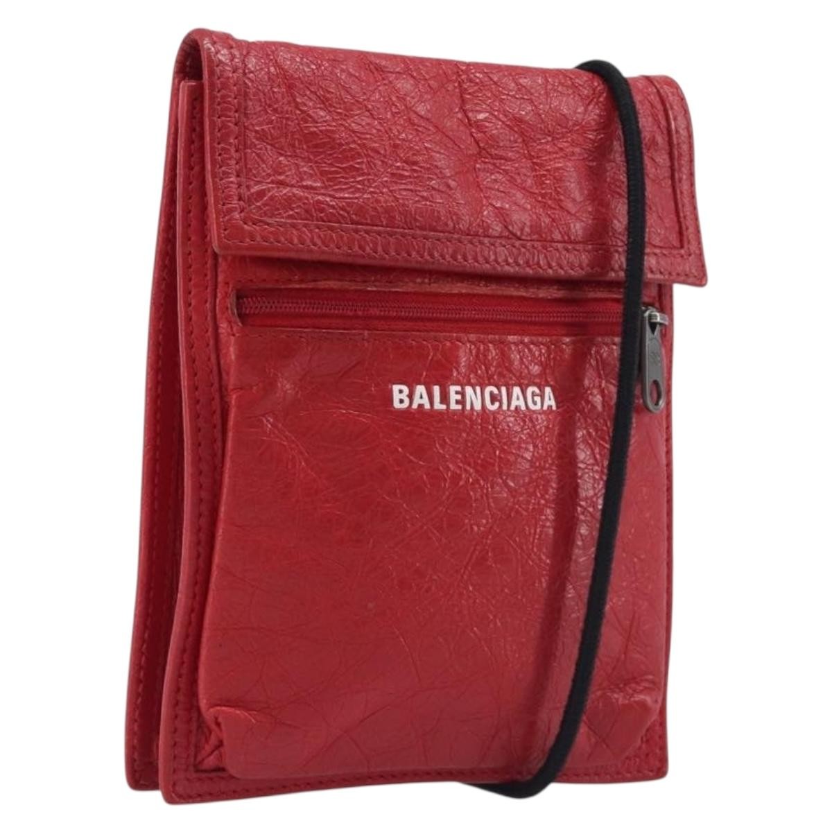 Balenciaga Explorer Leather, Red, Leather, Crossbody Bag