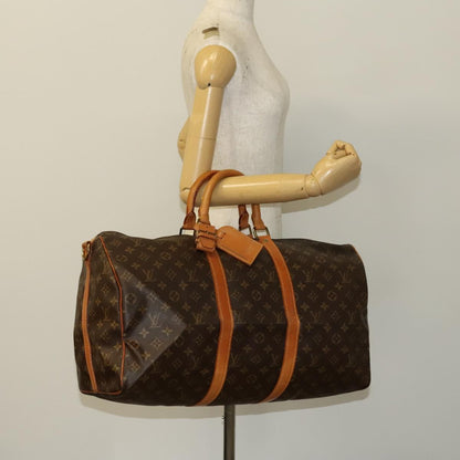 Louis Vuitton Keepall Bag Monogram Canvas, BROWN, CANVAS, Travel bag