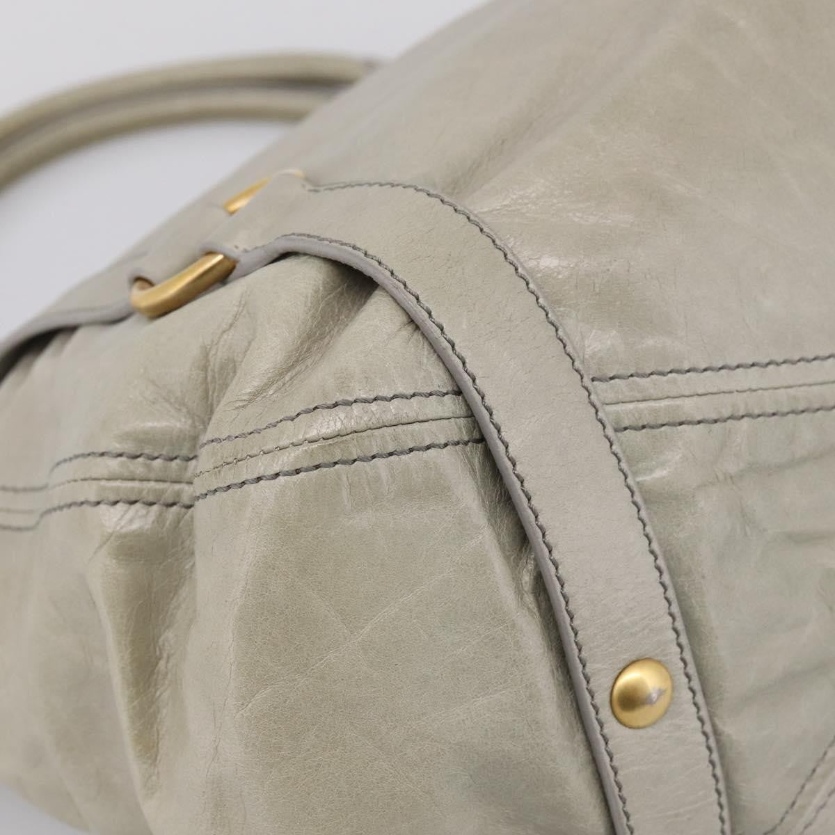 Miu Miu Bow Satchel Cervo Leather, Gray, Leather, Handbag