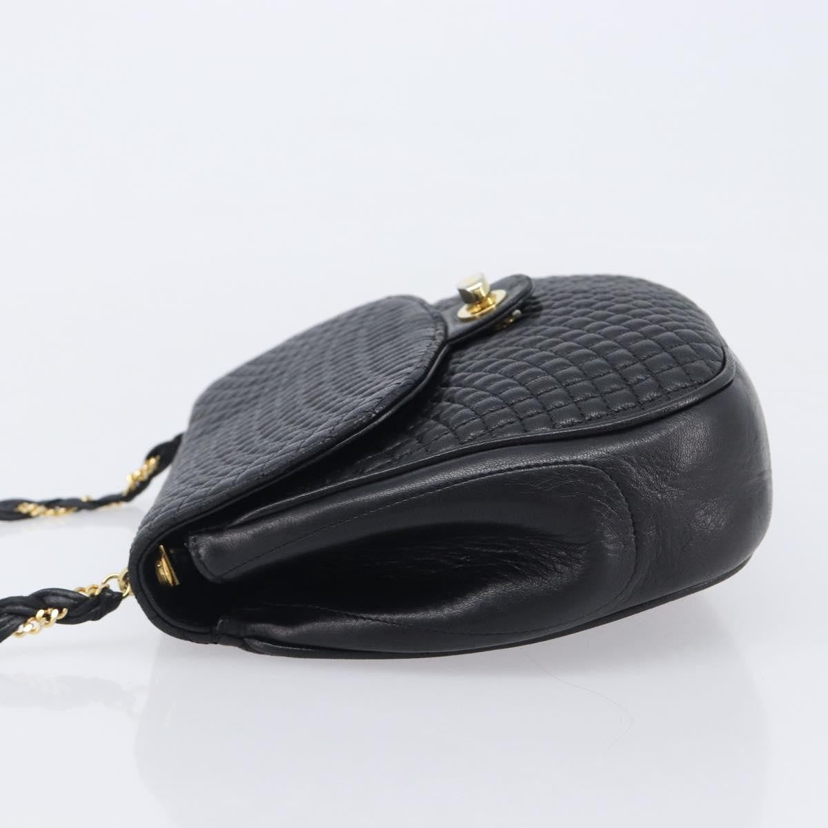 Bally Vintage Quilted Leather, Black, Leather, Shoulder Bag