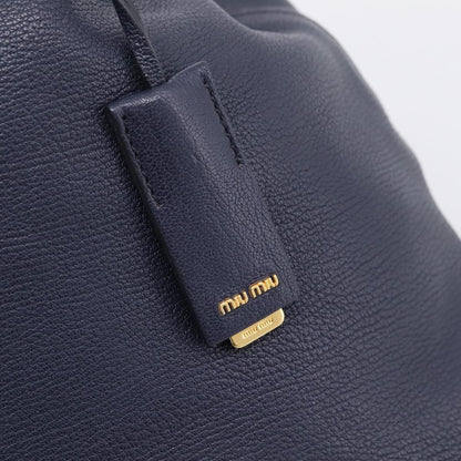 Miu Miu Madras Leather, Navy, Leather, Shoulder Bag