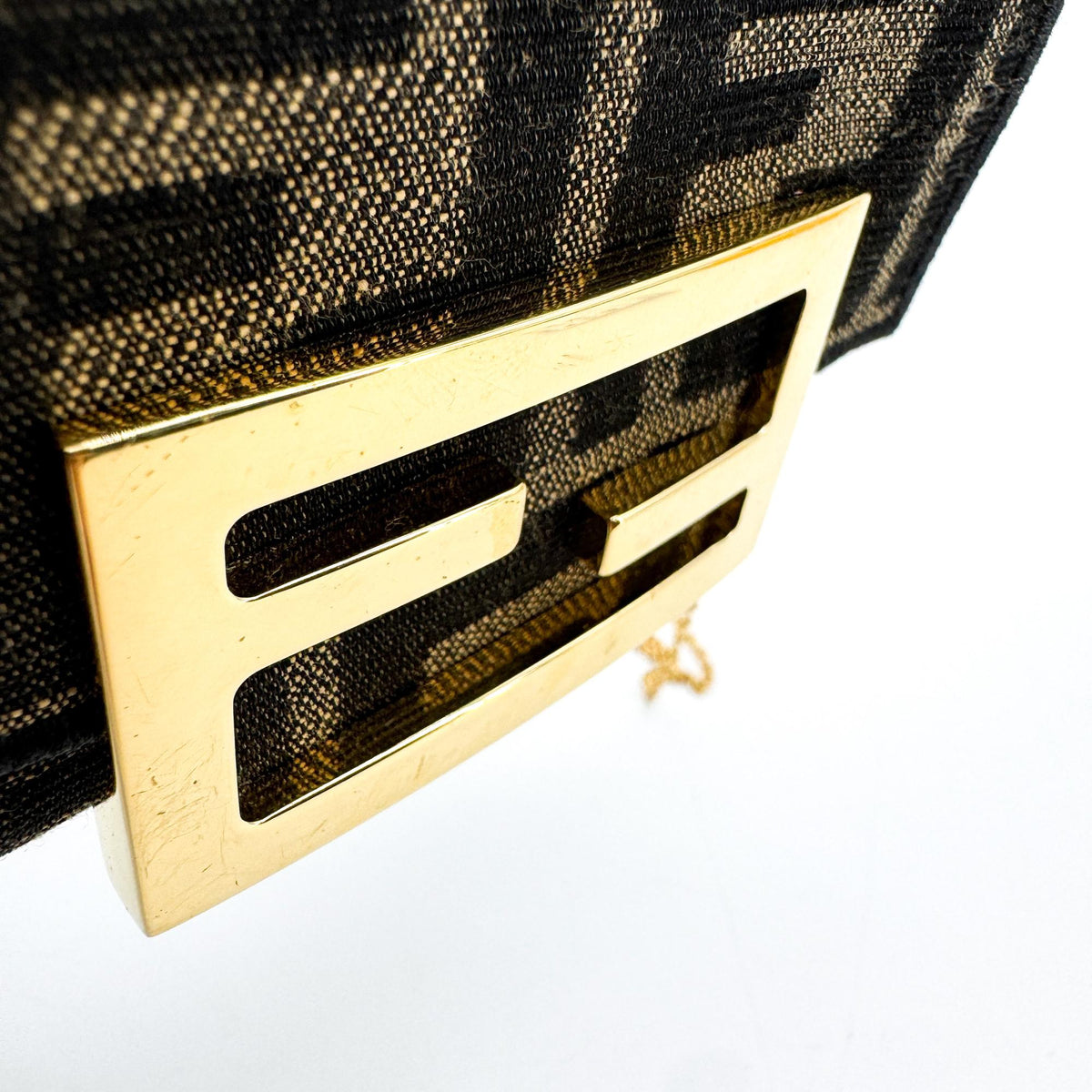 Fendi Baguette NM Zucca Canvas, Black, Canvas, Handbag