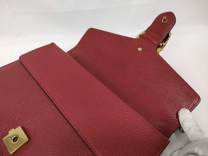 Gucci Dionysus Chain Leather, Red, Leather, Shoulder Bag
