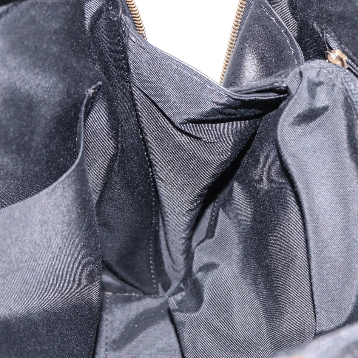 Chanel Surpique Zip Around Satchel Quilted Leather, Black, Leather, Handbag