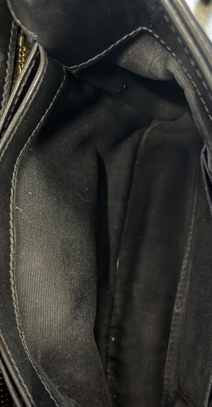 Saint Laurent Loulou NM Matelasse Chevron Leather, Black, Leather, Shoulder Bag
