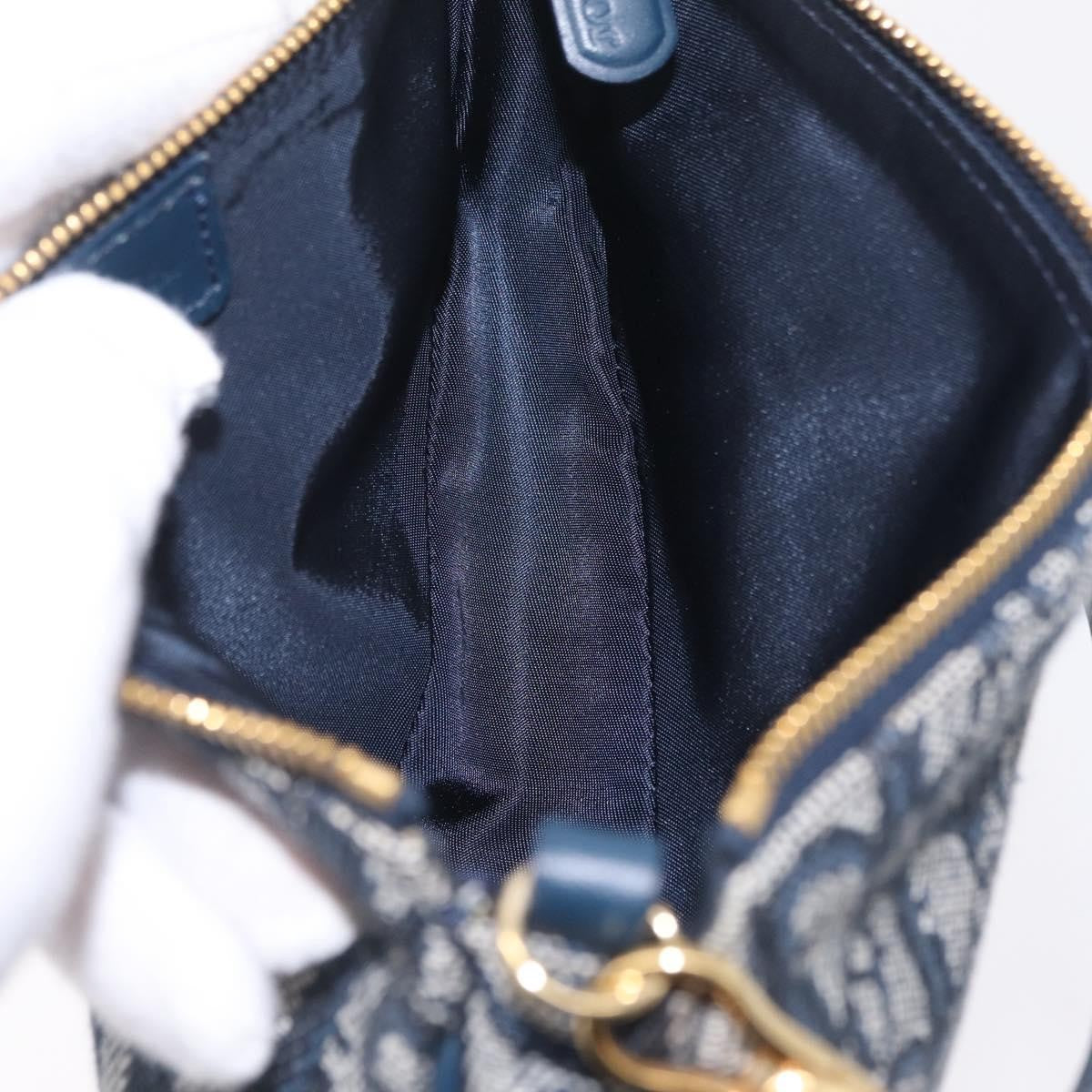 Christian Dior Vintage Saddle Bag Canvas, Navy, Canvas, Clutch