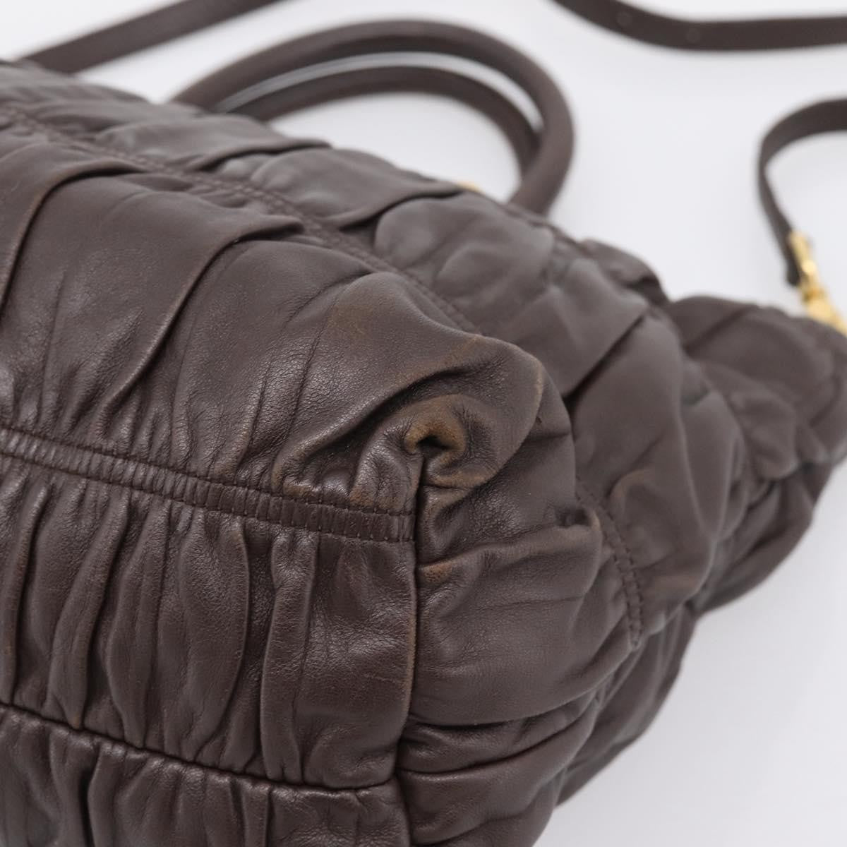 Prada Gaufre Nappa Leather, Brown, Leather, Tote Bag