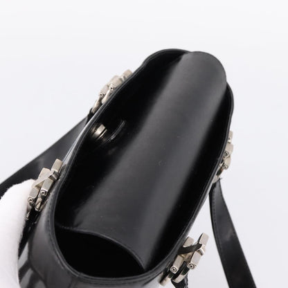 Salvatore Ferragamo Gancini Top Handle Patent leather, Black, Patent Leather, Handbag