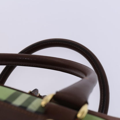 Burberry Nova check boston Canvas, Brown, Leather, Handbag
