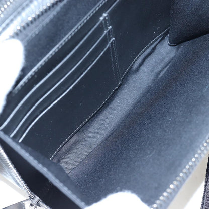 Christian Dior Double Zip CD Diamond Coated Canvas, Black, Canvas, Crossbody Bag