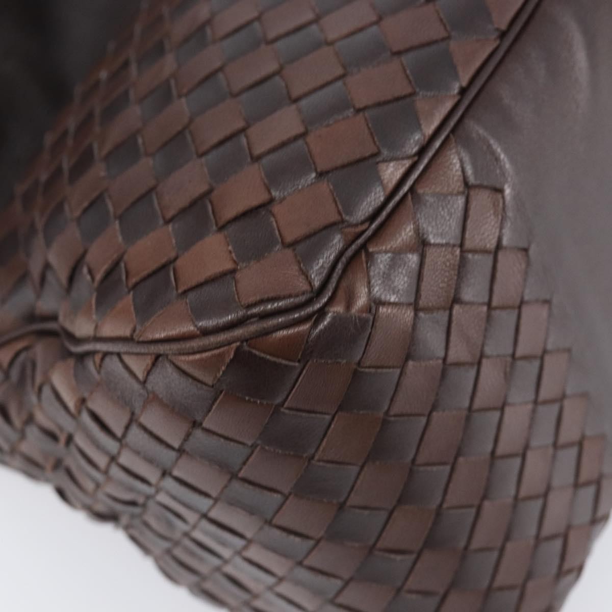 Bottega Veneta Intrecciato Shoulder Leather, Brown, Leather, Shoulder Bag